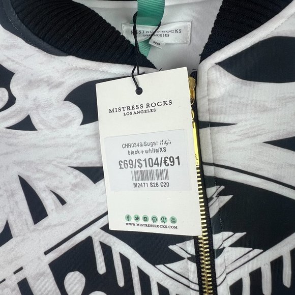 NWT Mistress Rocks Sugar High Cropped Bomber Jacket Size XS NEW - Picture 8 of 15